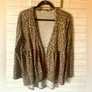 Jodiful long sleeve leopard print flowy cardigan